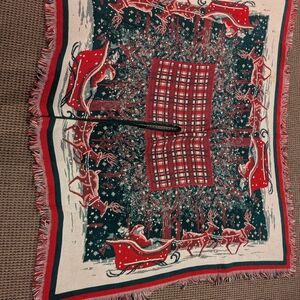 Festive Red and Green Santa Holiday Tree Skirt